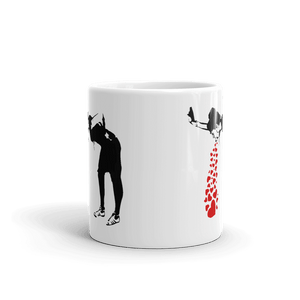 Banksy Lovesick Girl Throwing Up Hearts Artwork Mug - [variant_title] by Art-O-Rama