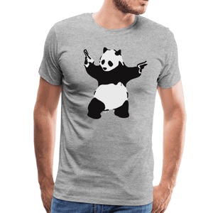 Banksy Pandamonium Armed Panda Artwork T-Shirt - T-Shirt