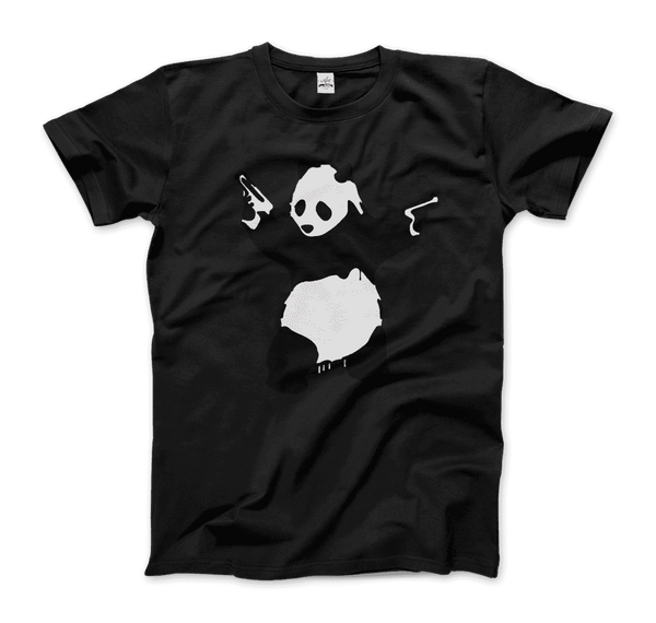 Banksy Pandamonium Armed Panda Artwork T-Shirt - Men / Black / Small by Art-O-Rama