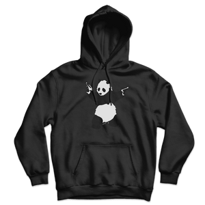 Banksy Pandamonium Armed Panda Unisex Hoodie - Black / S - Hoodie