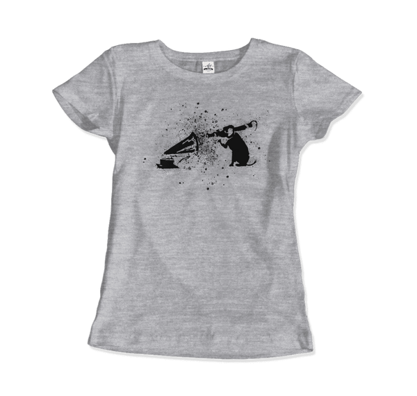 Banksy Rocket Dog (His Master’s Voice) Street Art T-Shirt - Women / Heather Grey / Small - T-Shirt