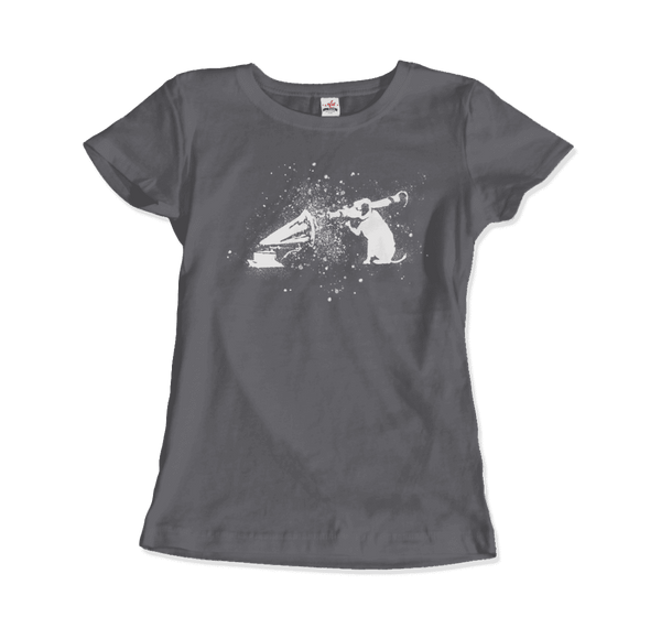 Banksy Rocket Dog (His Master’s Voice) Street Art T-Shirt - Women / Charcoal / Small - T-Shirt