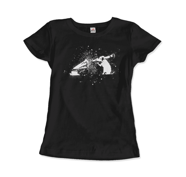 Banksy Rocket Dog (His Master’s Voice) Street Art T-Shirt - Women / Black / Small - T-Shirt