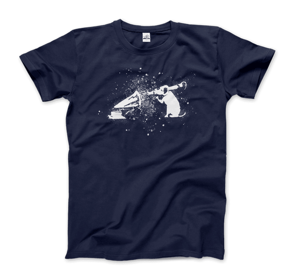 Banksy Rocket Dog (His Master’s Voice) Street Art T-Shirt - Men / Navy / Small - T-Shirt