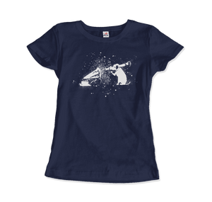 Banksy Rocket Dog (His Master’s Voice) Street Art T-Shirt - Women / Navy / Small - T-Shirt
