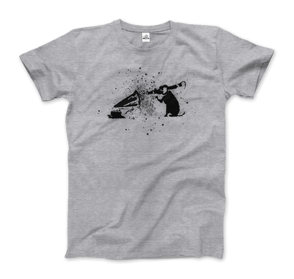 Banksy Rocket Dog (His Master’s Voice) Street Art T-Shirt - Men / Heather Grey / Small - T-Shirt