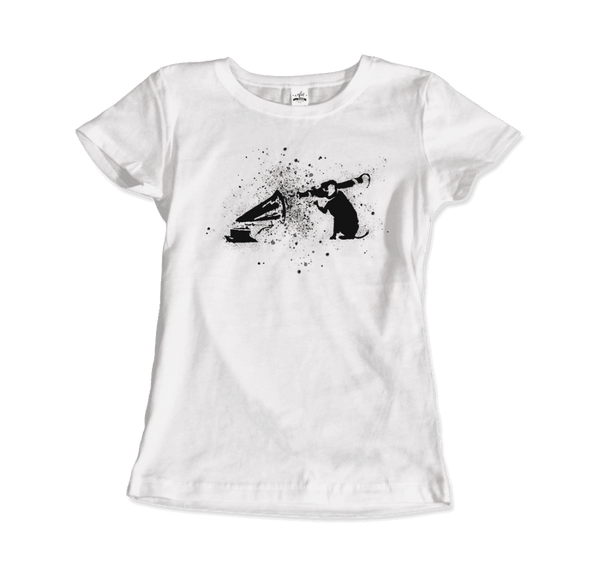 Banksy Rocket Dog (His Master’s Voice) Street Art T-Shirt - Women / White / Small - T-Shirt