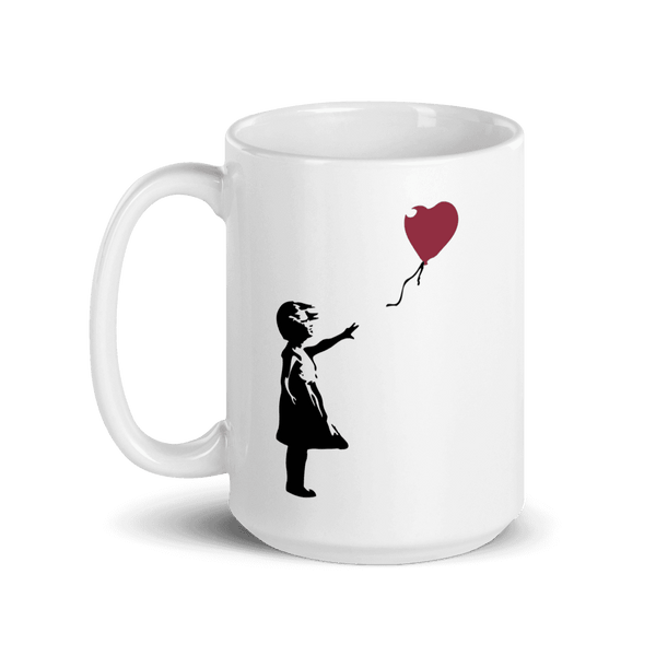 Banksy The Girl with a Red Balloon Artwork Mug - 15oz (444mL) - Mug