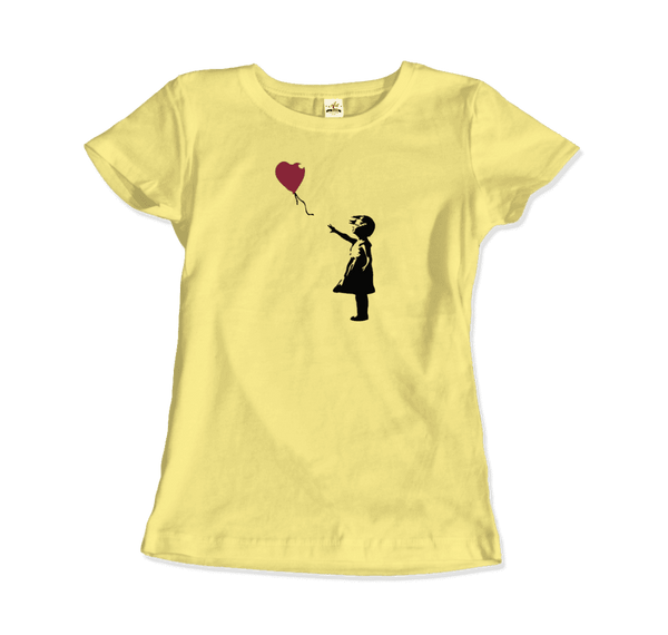 Banksy The Girl with a Red Balloon Artwork T-Shirt - Women / Spring Yellow / Small - T-Shirt