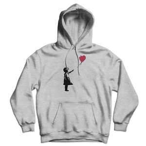 Banksy The Girl with a Red Balloon Artwork Unisex Hoodie - Sport Grey / S - Hoodie
