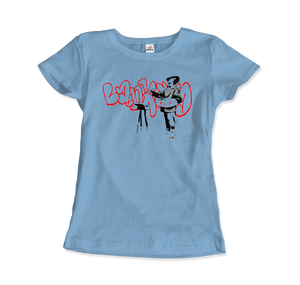 Banksy The Painter (Velasquez) From Portobello Road T-Shirt - Women / Light Blue / Small by Art-O-Rama
