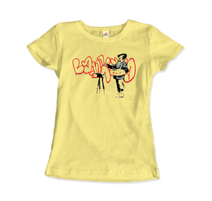 Banksy The Painter (Velasquez) From Portobello Road T-Shirt - Women / Spring Yellow / Small by Art-O-Rama