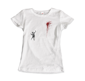 Banksy Valentines Day Mural Reproduction T-Shirt - Women / White / Small by Art-O-Rama