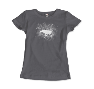 Banksy Wet Dog Splatter 2007 Street Art T-Shirt - Women / Charcoal / Small by Art-O-Rama