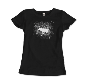 Banksy Wet Dog Splatter 2007 Street Art T-Shirt - Women / Black / Small by Art-O-Rama