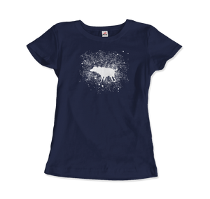 Banksy Wet Dog Splatter 2007 Street Art T-Shirt - Women / Navy / Small by Art-O-Rama
