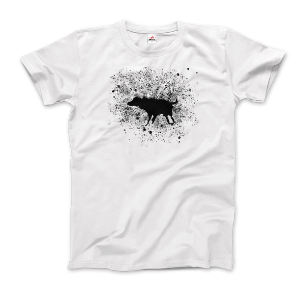 Banksy Wet Dog Splatter 2007 Street Art T-Shirt - Men / White / Small by Art-O-Rama
