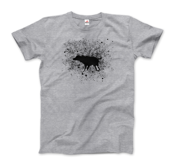 Banksy Wet Dog Splatter 2007 Street Art T-Shirt - Men / Heather Grey / Small by Art-O-Rama