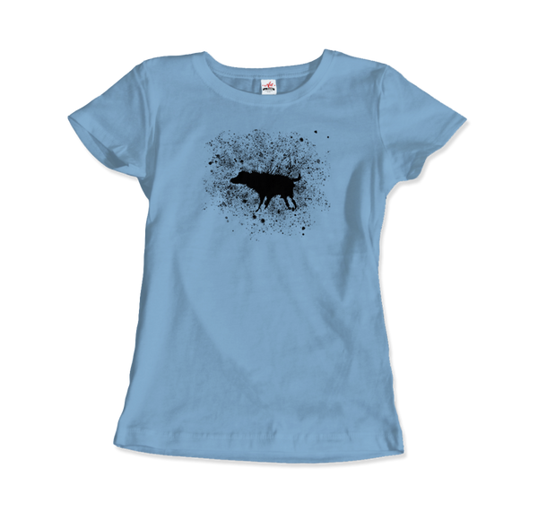 Banksy Wet Dog Splatter 2007 Street Art T-Shirt - Women / Light Blue / Small by Art-O-Rama
