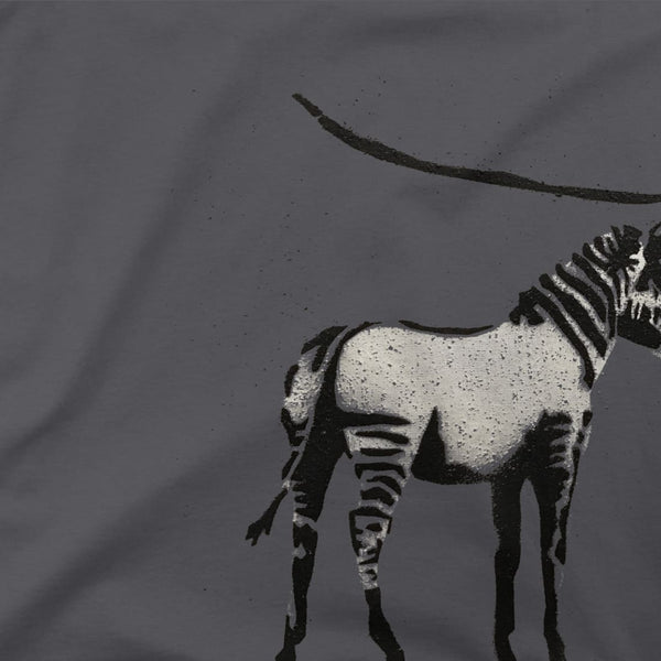 Banksy Zebra Stripes Artwork T-Shirt - T-Shirt