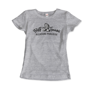 Biff Tannen's Pleasure Paradise Dusted Logo - Back to the Future T-Shirt - Women / Heather Grey / Small by Art-O-Rama