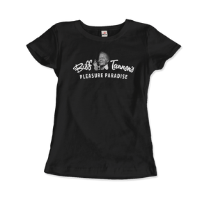 Biff Tannen's Pleasure Paradise Dusted Logo - Back to the Future T-Shirt - Women / Black / Small by Art-O-Rama