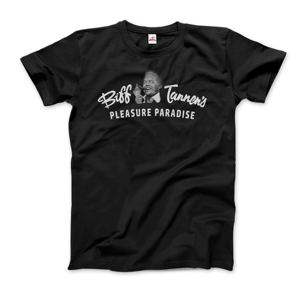 Biff Tannen's Pleasure Paradise Dusted Logo - Back to the Future T-Shirt - Men / Black / Small by Art-O-Rama