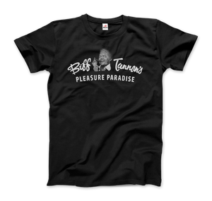 Biff Tannen's Pleasure Paradise Dusted Logo - Back to the Future T-Shirt - Men / Black / Small by Art-O-Rama