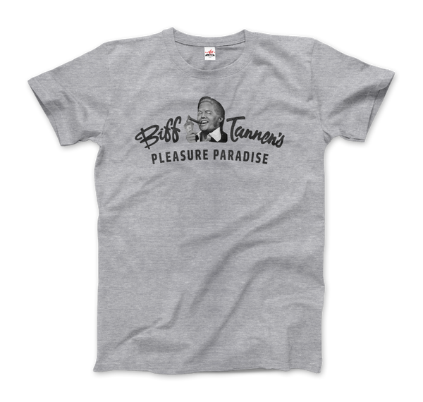 Biff Tannen's Pleasure Paradise Dusted Logo - Back to the Future T-Shirt - Men / Heather Grey / Small by Art-O-Rama