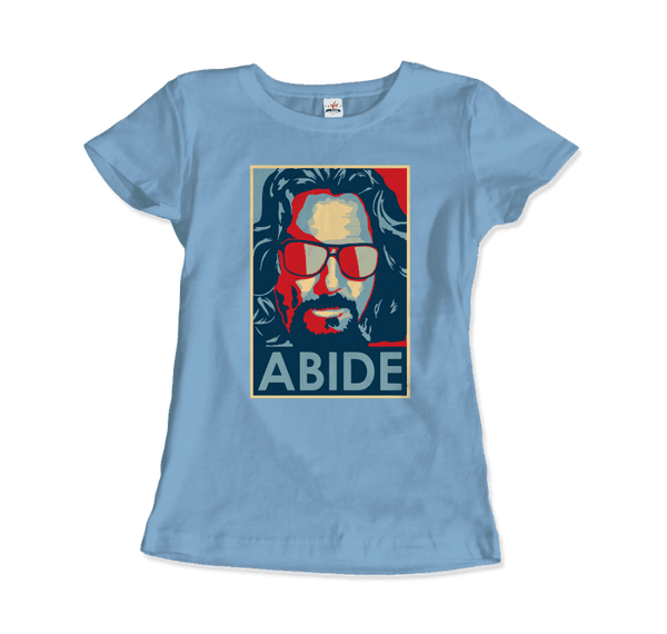 Big Lebowski Abide, Hope Style T-Shirt - Women / Light Blue / Small by Art-O-Rama
