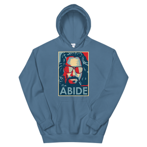 Big Lebowski Abide, Hope Style Unisex Hoodie - Indigo Blue / S by Art-O-Rama