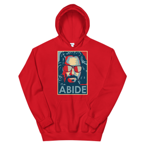 Big Lebowski Abide, Hope Style Unisex Hoodie - Red / S by Art-O-Rama
