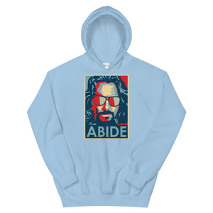 Big Lebowski Abide, Hope Style Unisex Hoodie - Light Blue / S by Art-O-Rama