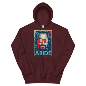 Big Lebowski Abide, Hope Style Unisex Hoodie - Maroon / S by Art-O-Rama