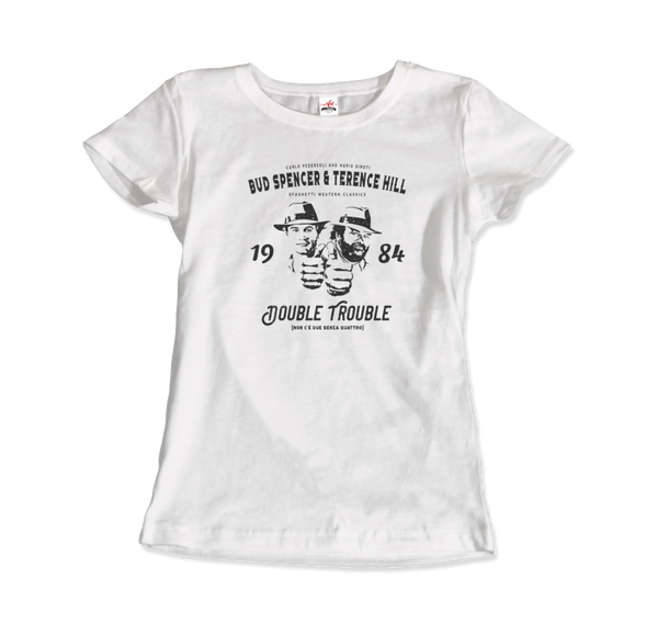 Bud Spencer & Terence Hill Double Trouble T-Shirt - Women / White / Small by Art-O-Rama