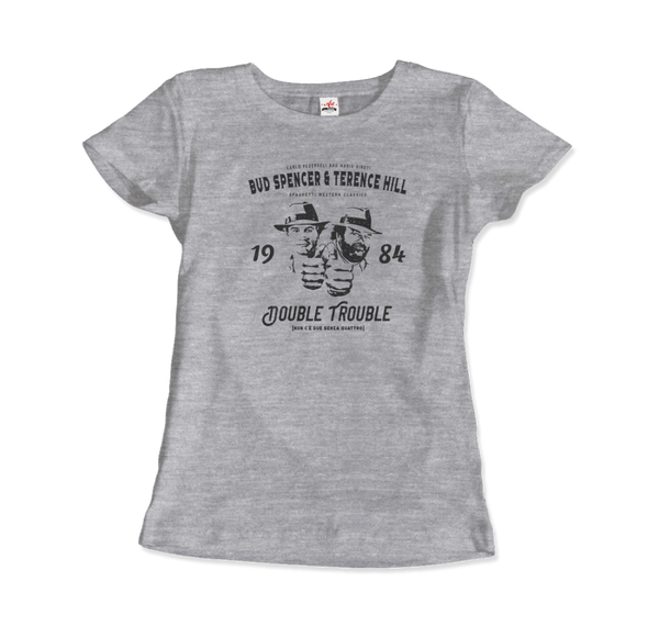 Bud Spencer & Terence Hill Double Trouble T-Shirt - Women / Heather Grey / Small by Art-O-Rama