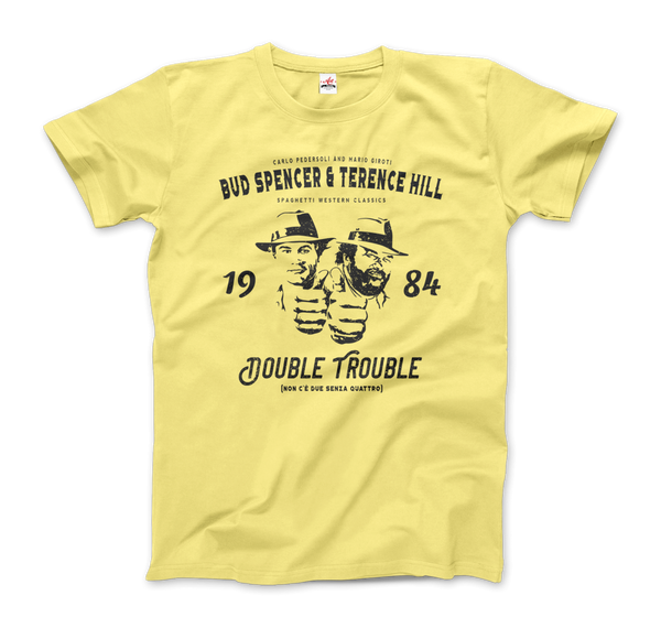 Bud Spencer & Terence Hill Double Trouble T-Shirt - Men / Spring Yellow / Small by Art-O-Rama