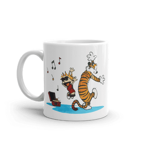 Calvin and Hobbes Dancing with Record Player Mug - 11oz (325mL) - Mug