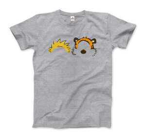 Calvin and Hobbes Faces Contour T-Shirt - Men / Heather Grey / Small by Art-O-Rama