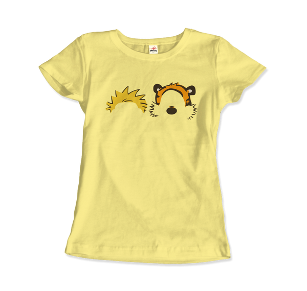 Calvin and Hobbes Faces Contour T-Shirt - Women / Spring Yellow / Small by Art-O-Rama