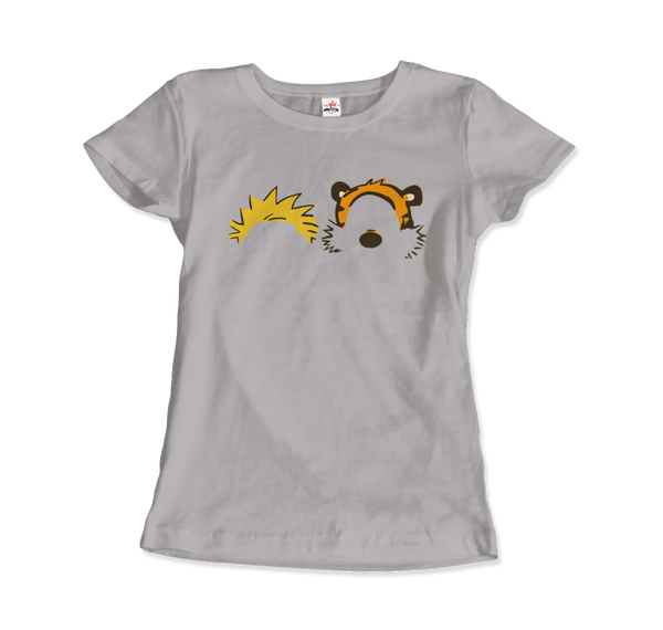 Calvin and Hobbes Faces Contour T-Shirt - Women / Silver / Small by Art-O-Rama