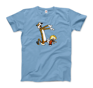 Calvin and Hobbes Playing Zombies T-Shirt - Men (Unisex) / Light Blue / S - T-Shirt