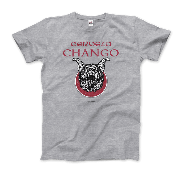Cerveza Chango - Distressed Artwork T-Shirt - Men / Heather Grey / Small - T-Shirt
