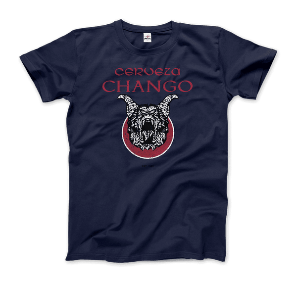Cerveza Chango - Distressed Artwork T-Shirt - Men / Navy / Small - T-Shirt