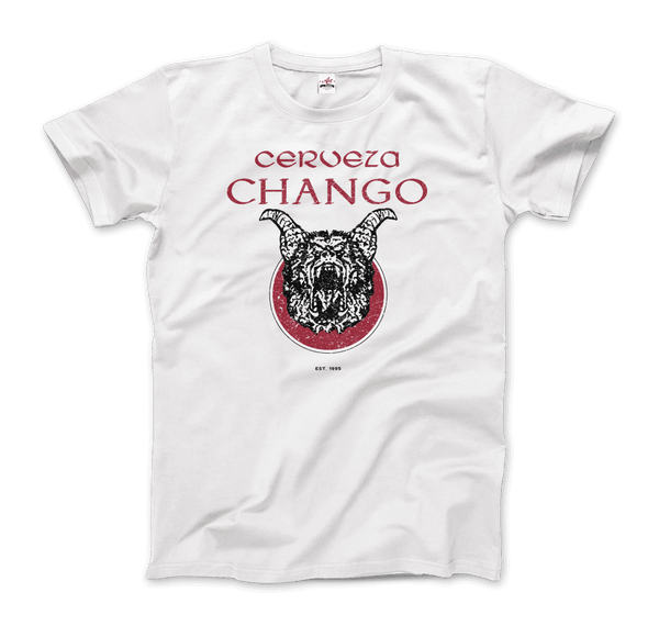 Cerveza Chango - Distressed Artwork T-Shirt - Men / White / Small - T-Shirt