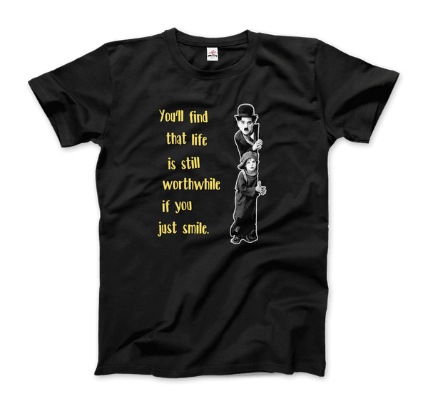 Charlie Chaplin Inspirational Quote T-Shirt - Men / Black / Small - T-Shirt