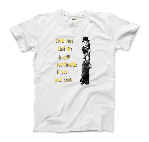 Charlie Chaplin Inspirational Quote T-Shirt - Men / White / Small - T-Shirt
