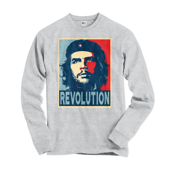 Che Guevara Revolution Hope Style Long Sleeve Shirt - Heather Grey / Small - Long Sleeve Shirt