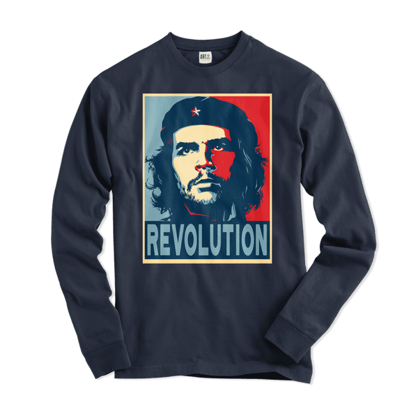 Che Guevara Revolution Hope Style Long Sleeve Shirt - Navy / Small - Long Sleeve Shirt