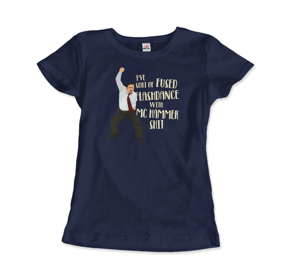David Brent Classic Dance, from The Office UK T-Shirt - Women / Navy / Small by Art-O-Rama